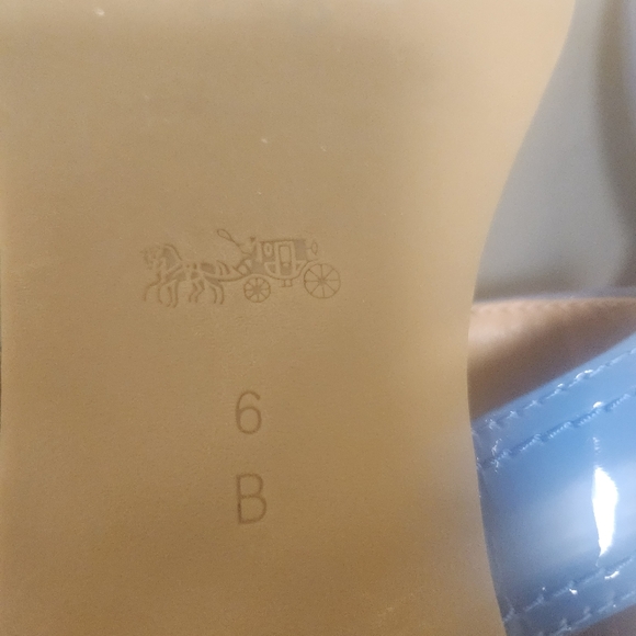 Coach Cassidy Metallic Tumbled Blue Sandals Sz 6B. Excellent Condition - Picture 10 of 11